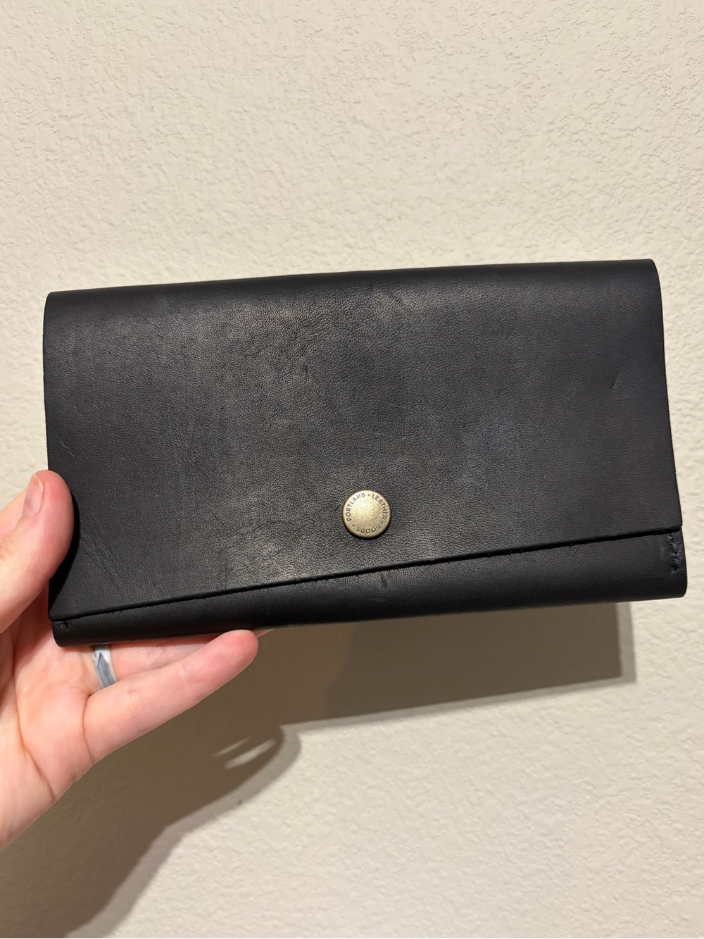 Portland Leather Goods Rancher Wallet in Black - western snap closure minimalist